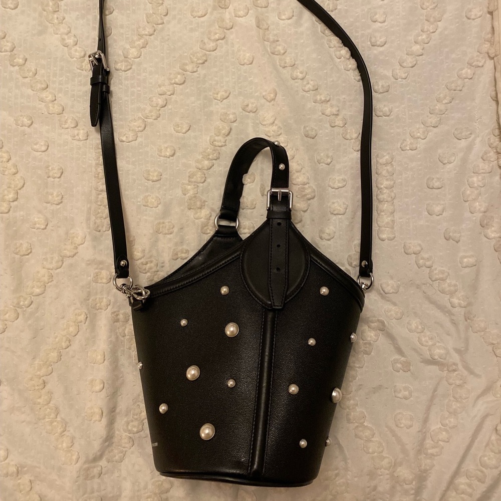 Rebecca Minkoff black pearl bucket bag